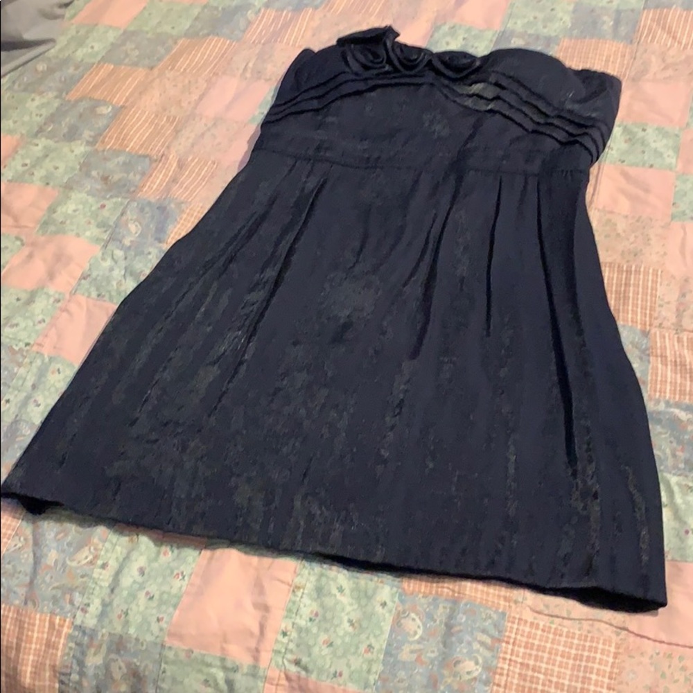 Navy blue shiny short dress
